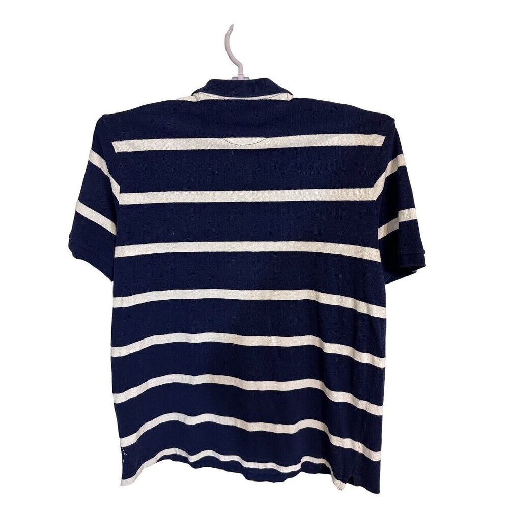 Chaps by Ralph Lauren Men’s Polo Golf 2 Button Shirt Size XL Navy White Stripe - Picture 2 of 10